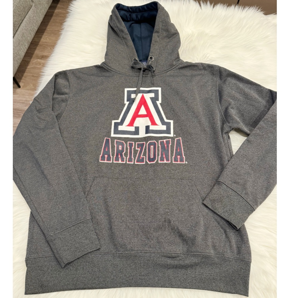 University of Arizona Wildcats Gray Hooded Sweatshirt Hoodie Men's Medium